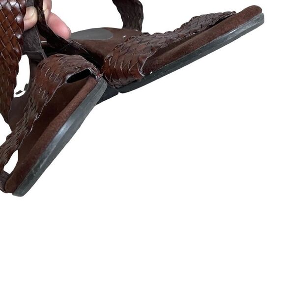 LIZ CLAIBORNE Woven Braided Leather Slip-On Wedge Sandals Shoes Brown 10 - Picture 6 of 10